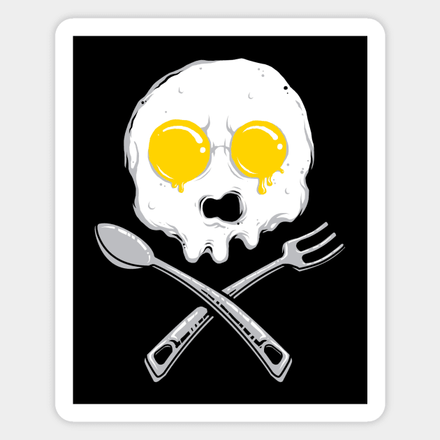 Fried Egg Skull and Crossbones Magnet by Buy Custom Things